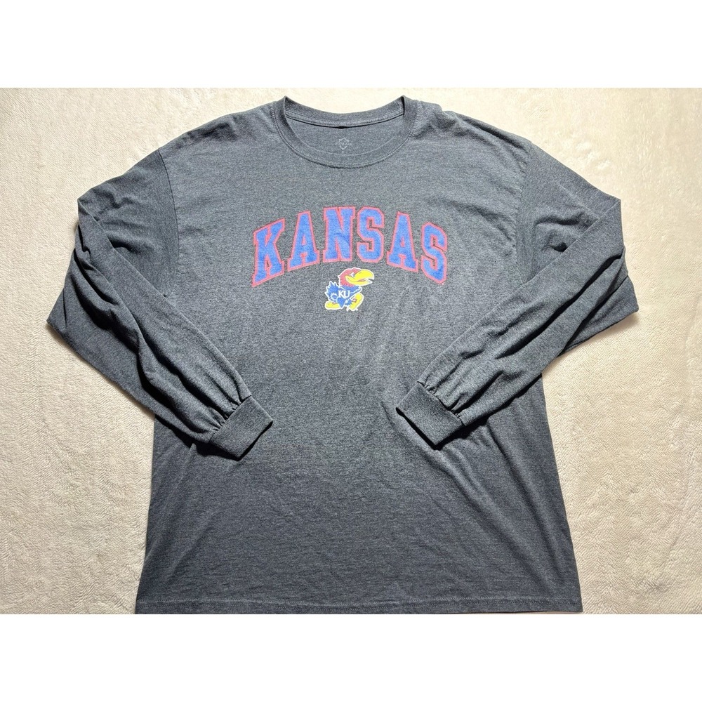 Kansas Jayhawks Long Sleeve T Shirt Size Large Active Wear